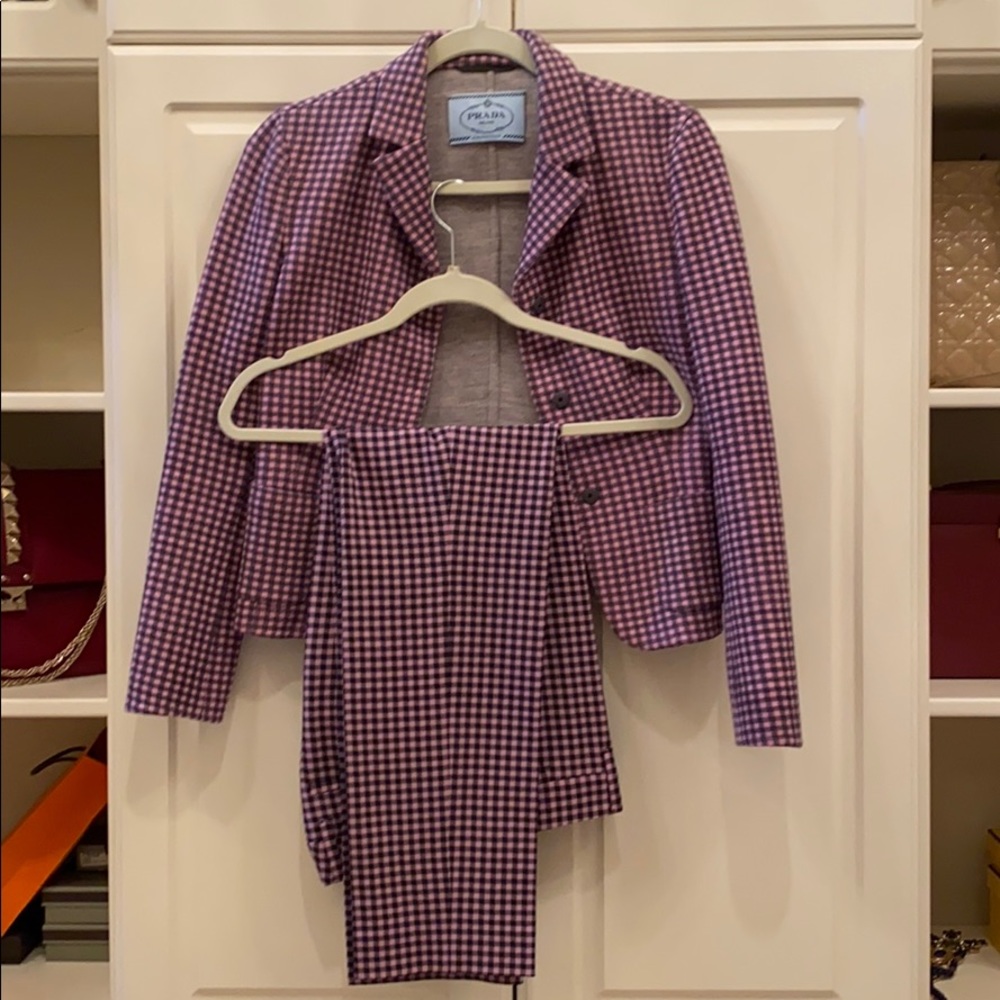 Prada blazer and cropped pants